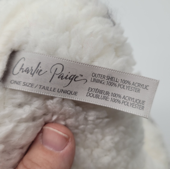 CHARLIE PAIGE | buffalo plaid knit plush sherpa winter headband - Picture 4 of 5